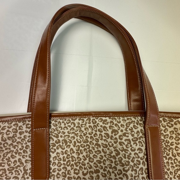 Le Weekend Anthropologie Travel Beach Vacation Leopard Print Tote - Picture 4 of 10